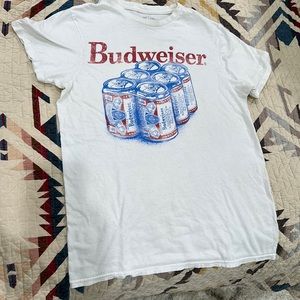 Budweiser T-shirt size small, would be so cute as a crop top!